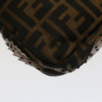 FENDI Zucca Canvas Mamma Baguette Shoulder Bag Black Brownbs7953