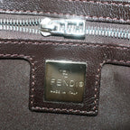 FENDI Zucca Canvas Mamma Baguette Shoulder Bag Black Brownbs7953