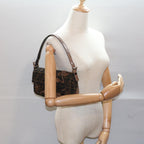 FENDI Zucca Canvas Mamma Baguette Shoulder Bag Black Brownbs7953