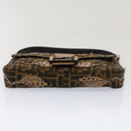 FENDI Zucca Canvas Mamma Baguette Shoulder Bag Black Brownbs7953