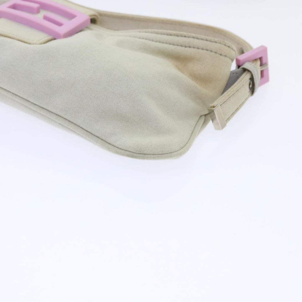 FENDI Mamma Baguette Shoulder Bag cotton Beige Pinkbs7965