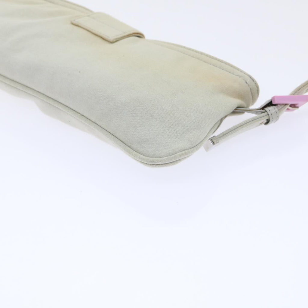 FENDI Mamma Baguette Shoulder Bag cotton Beige Pinkbs7965