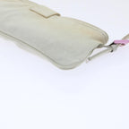 FENDI Mamma Baguette Shoulder Bag cotton Beige Pinkbs7965