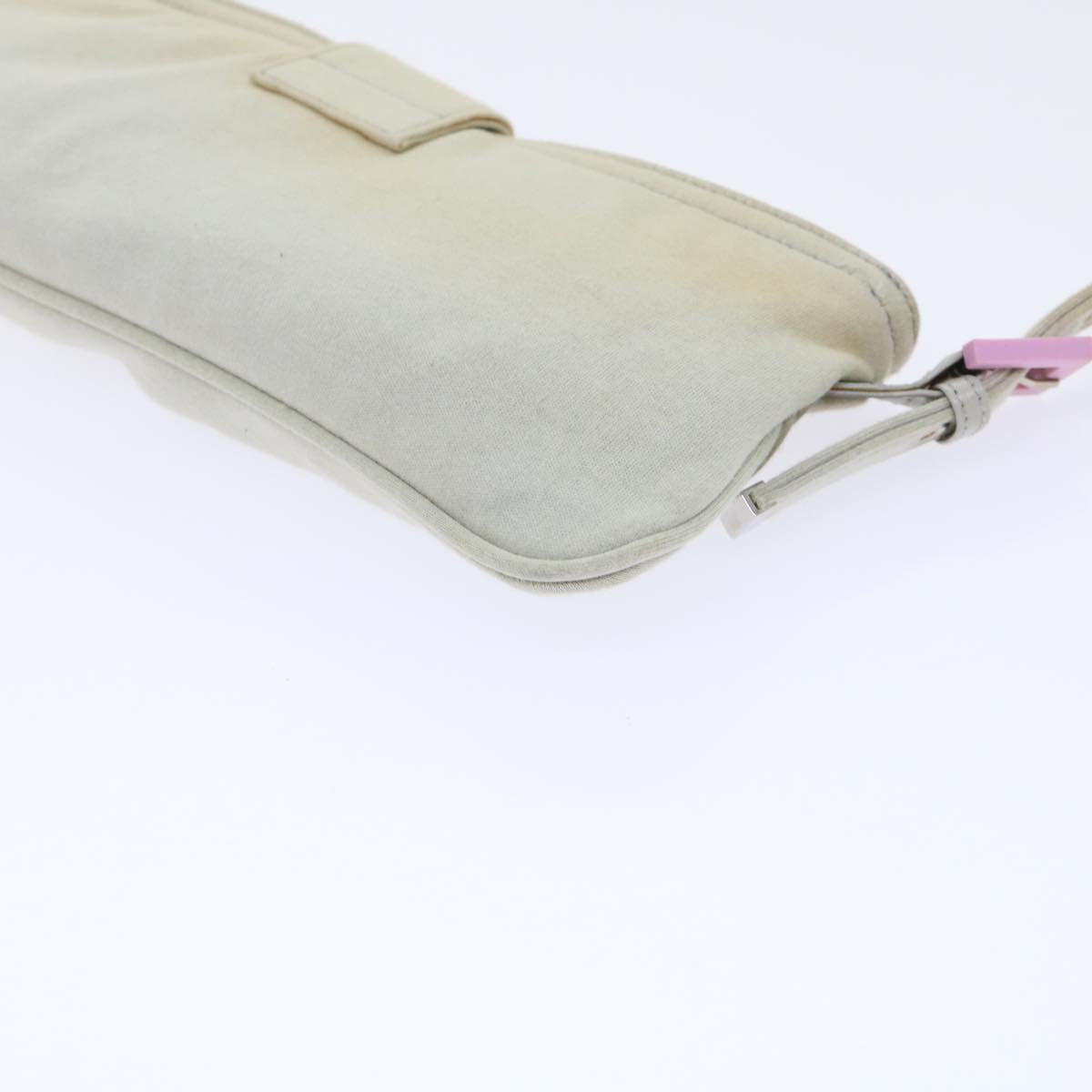 FENDI Mamma Baguette Shoulder Bag cotton Beige Pinkbs7965