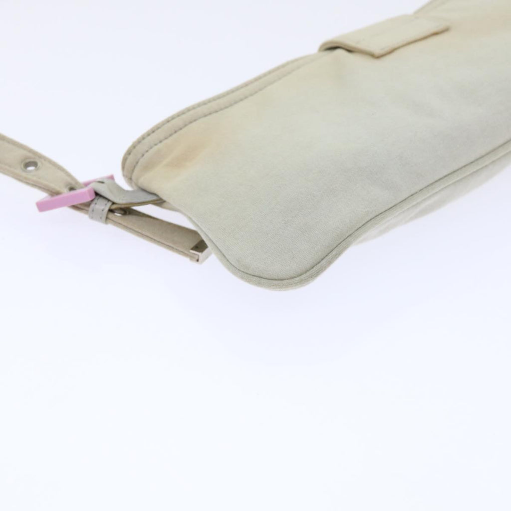 FENDI Mamma Baguette Shoulder Bag cotton Beige Pinkbs7965