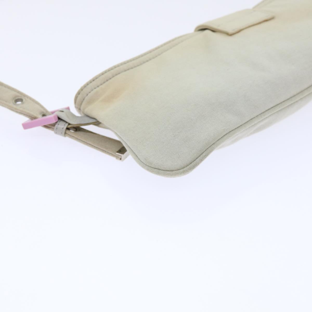 FENDI Mamma Baguette Shoulder Bag cotton Beige Pinkbs7965