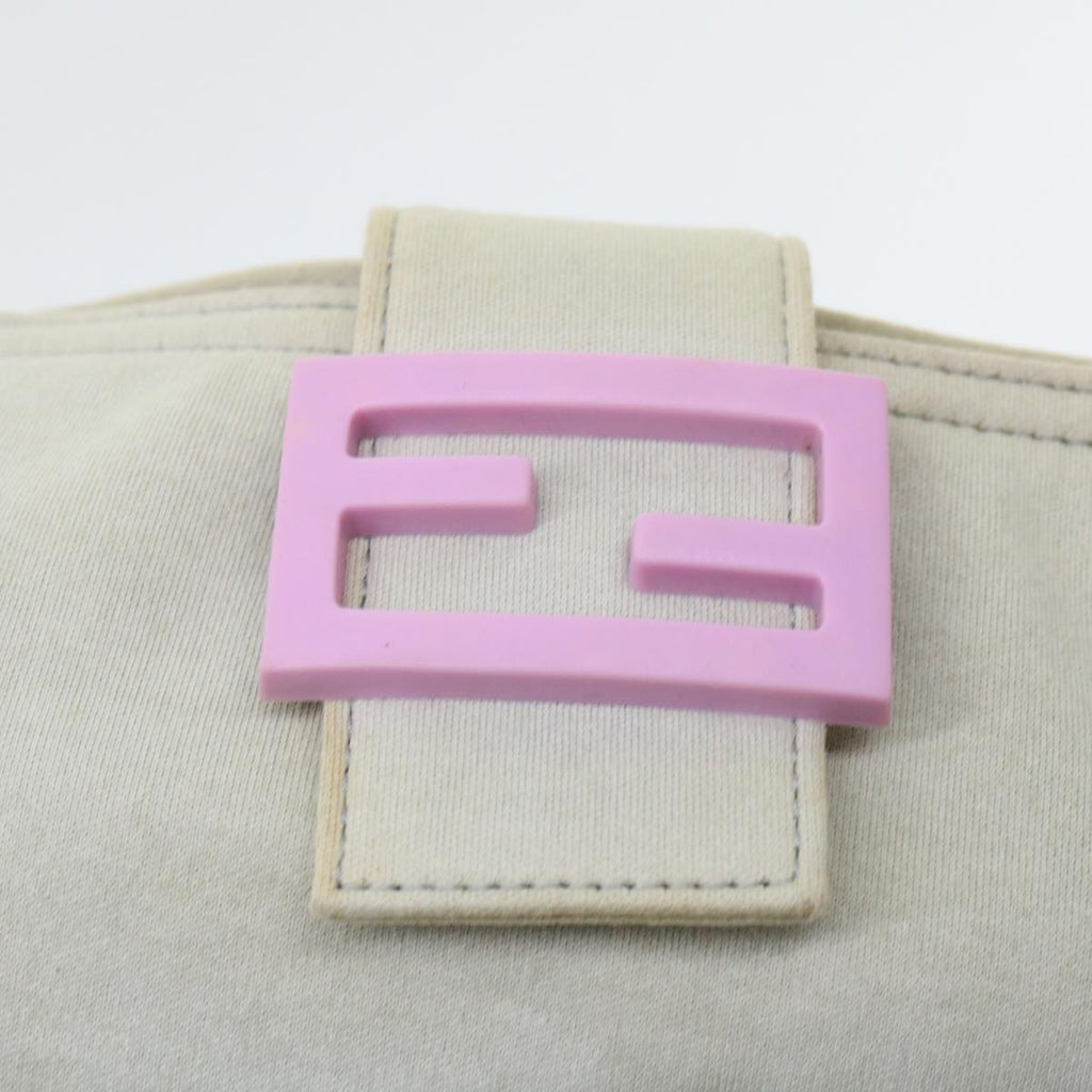 FENDI Mamma Baguette Shoulder Bag cotton Beige Pinkbs7965