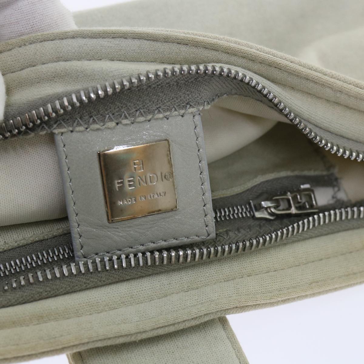 FENDI Mamma Baguette Shoulder Bag cotton Beige Pinkbs7965