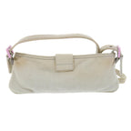 FENDI Mamma Baguette Shoulder Bag cotton Beige Pinkbs7965