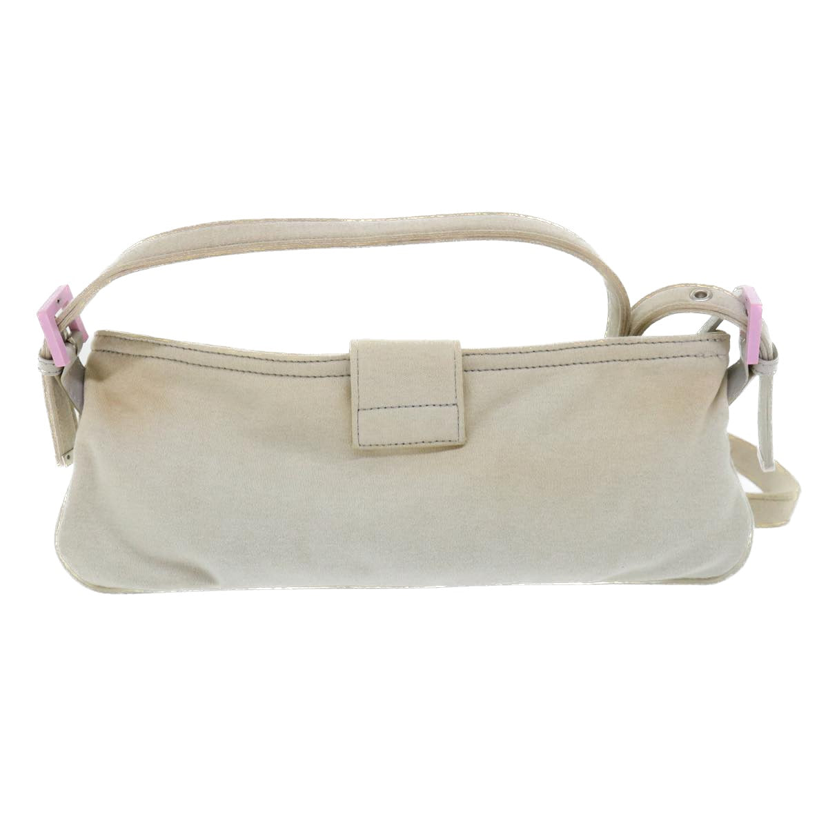 FENDI Mamma Baguette Shoulder Bag cotton Beige Pinkbs7965