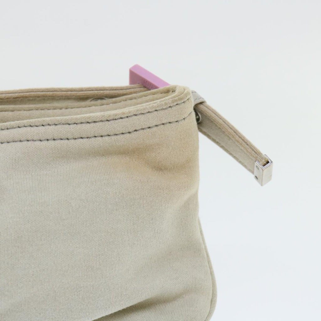 FENDI Mamma Baguette Shoulder Bag cotton Beige Pinkbs7965