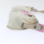 FENDI Mamma Baguette Shoulder Bag cotton Beige Pinkbs7965