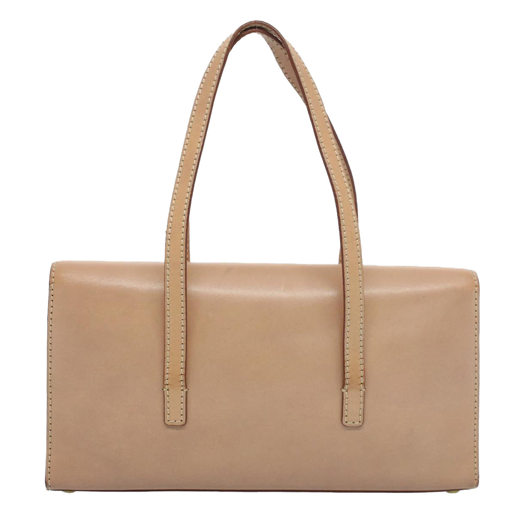 CELINE Shoulder Bag Leather Beige  7986