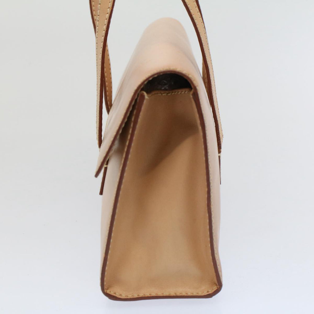 CELINE Shoulder Bag Leather Beige  7986