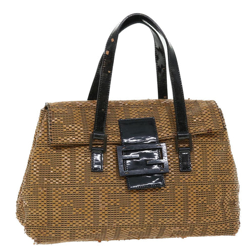 FENDI Mamma Baguette Shoulder Bag Canvas Brownbs8010