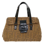 FENDI Mamma Baguette Shoulder Bag Canvas Brownbs8010