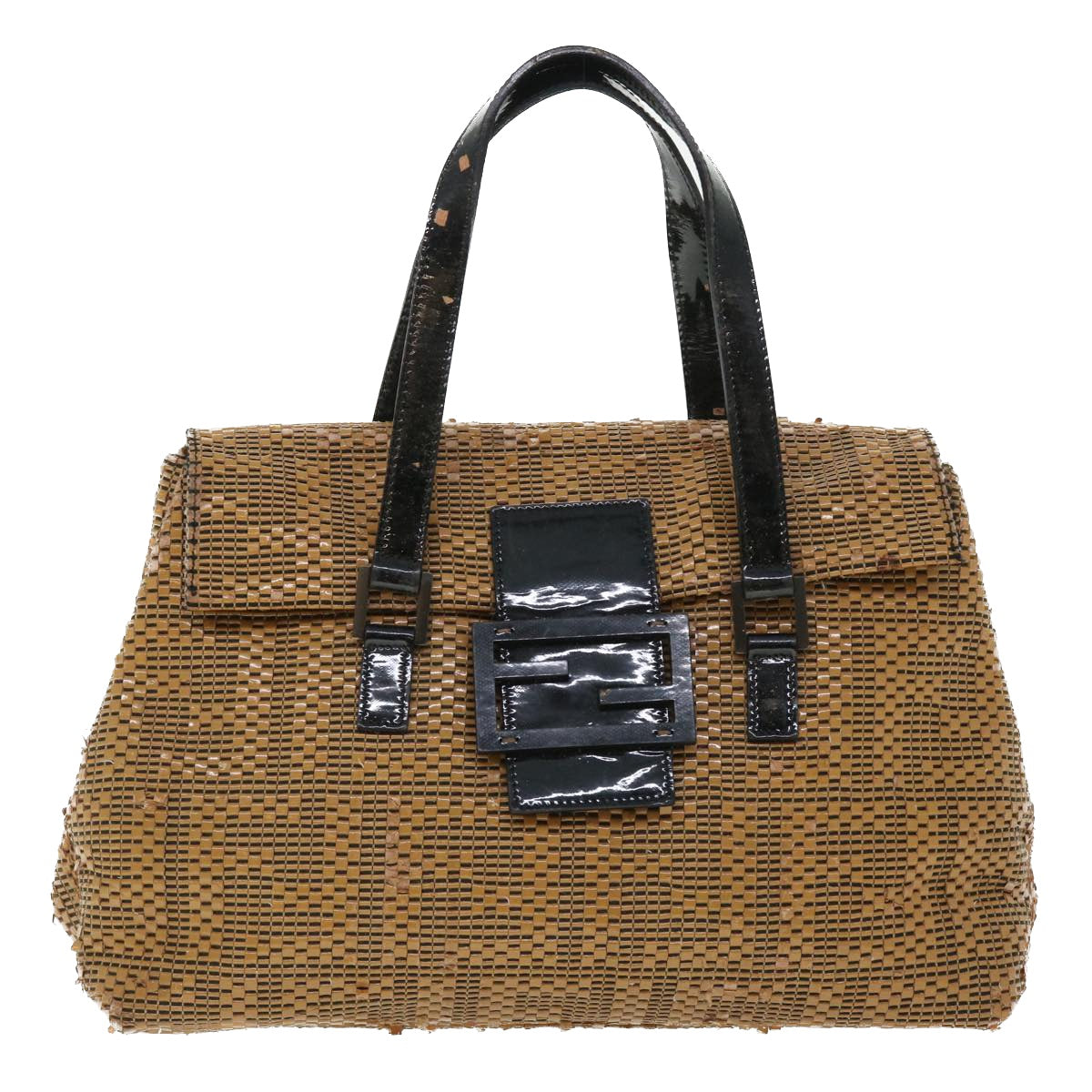 FENDI Mamma Baguette Shoulder Bag Canvas Brownbs8010