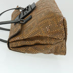 FENDI Mamma Baguette Shoulder Bag Canvas Brownbs8010