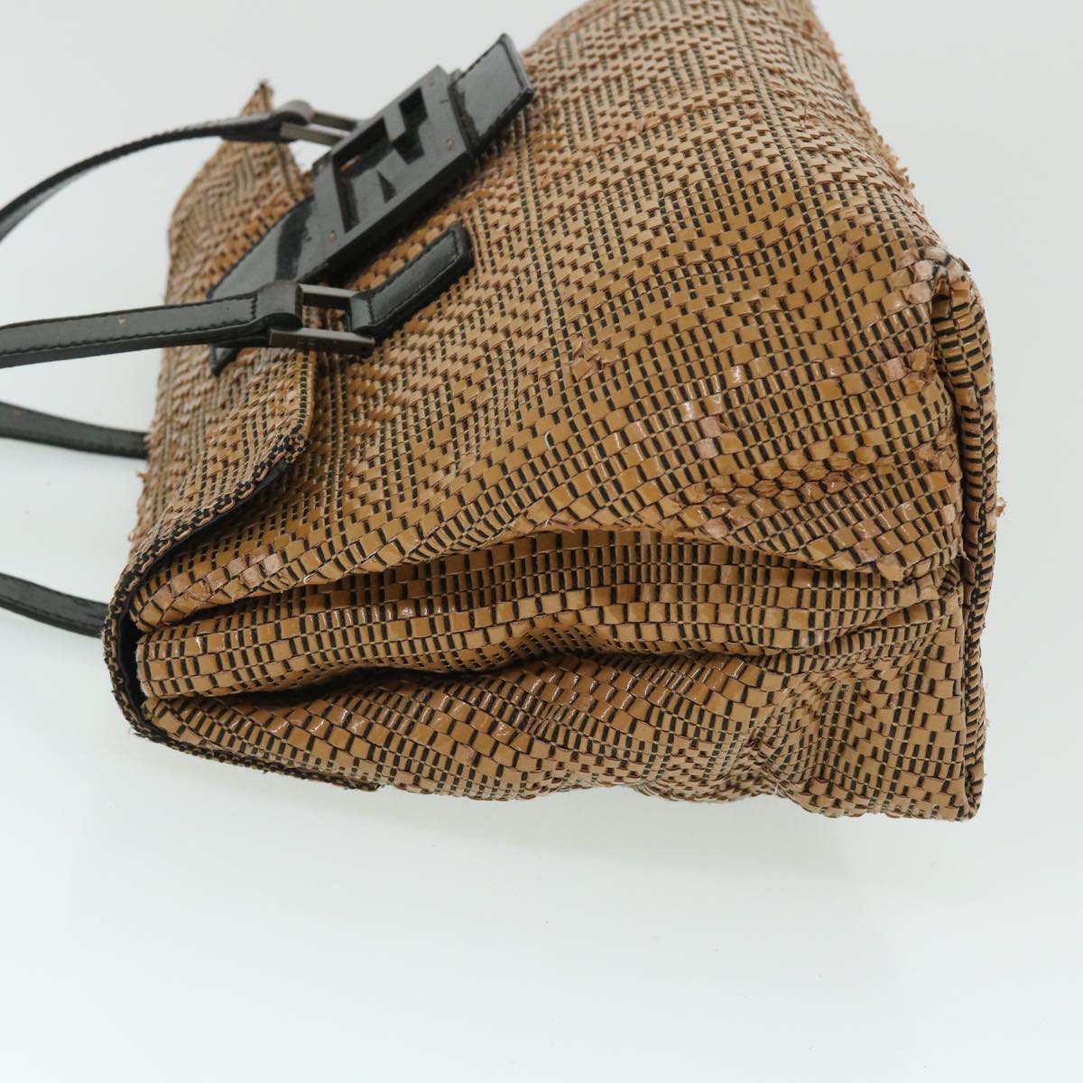 FENDI Mamma Baguette Shoulder Bag Canvas Brownbs8010