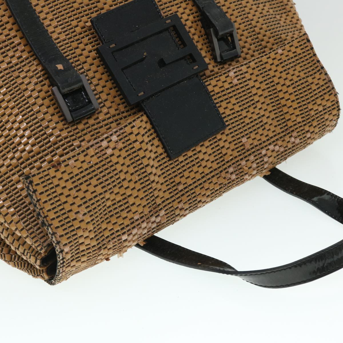 FENDI Mamma Baguette Shoulder Bag Canvas Brownbs8010