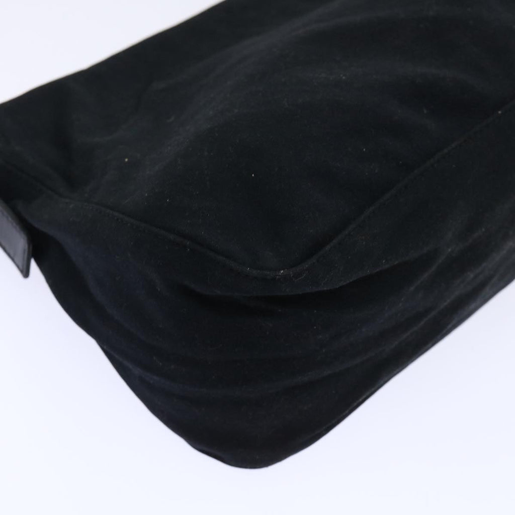 FENDI Mamma Baguette Shoulder Bag Nylon Leather Blackbs8028