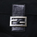 FENDI Mamma Baguette Shoulder Bag Nylon Leather Blackbs8028