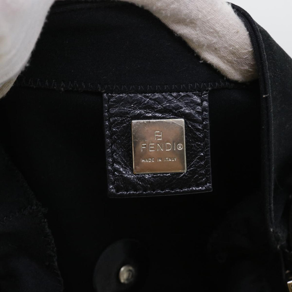 FENDI Mamma Baguette Shoulder Bag Nylon Leather Blackbs8028