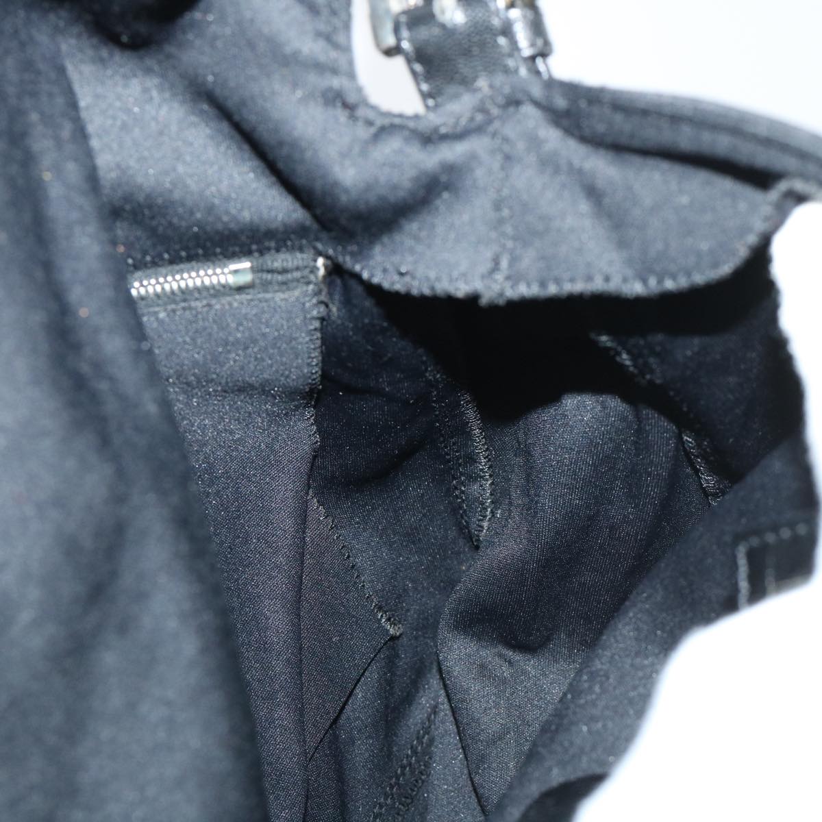 FENDI Mamma Baguette Shoulder Bag Nylon Leather Blackbs8028