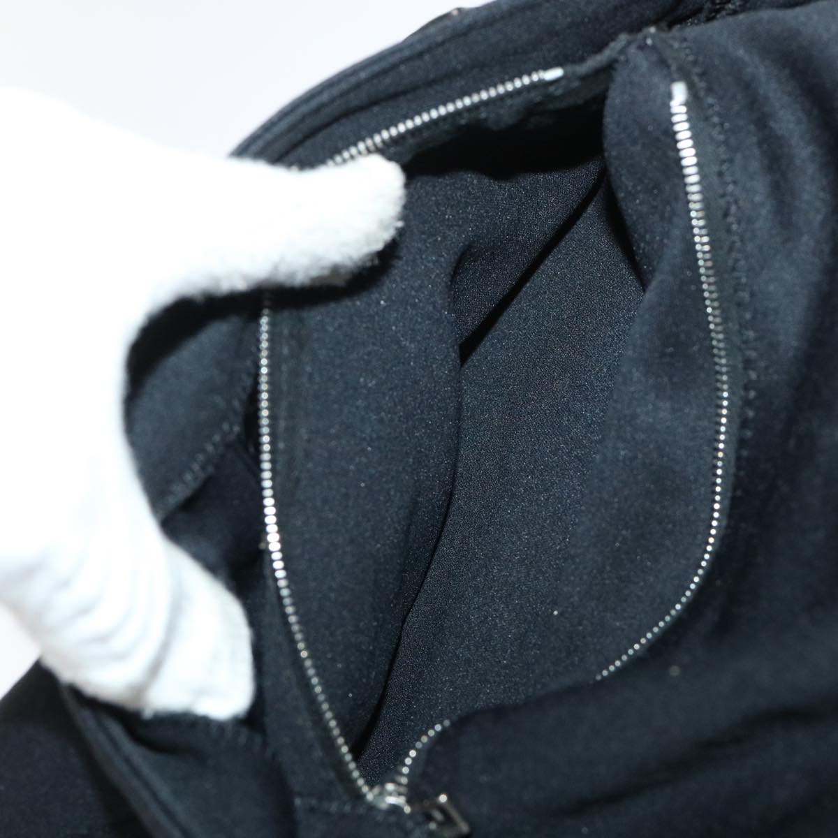 FENDI Mamma Baguette Shoulder Bag Nylon Leather Blackbs8028