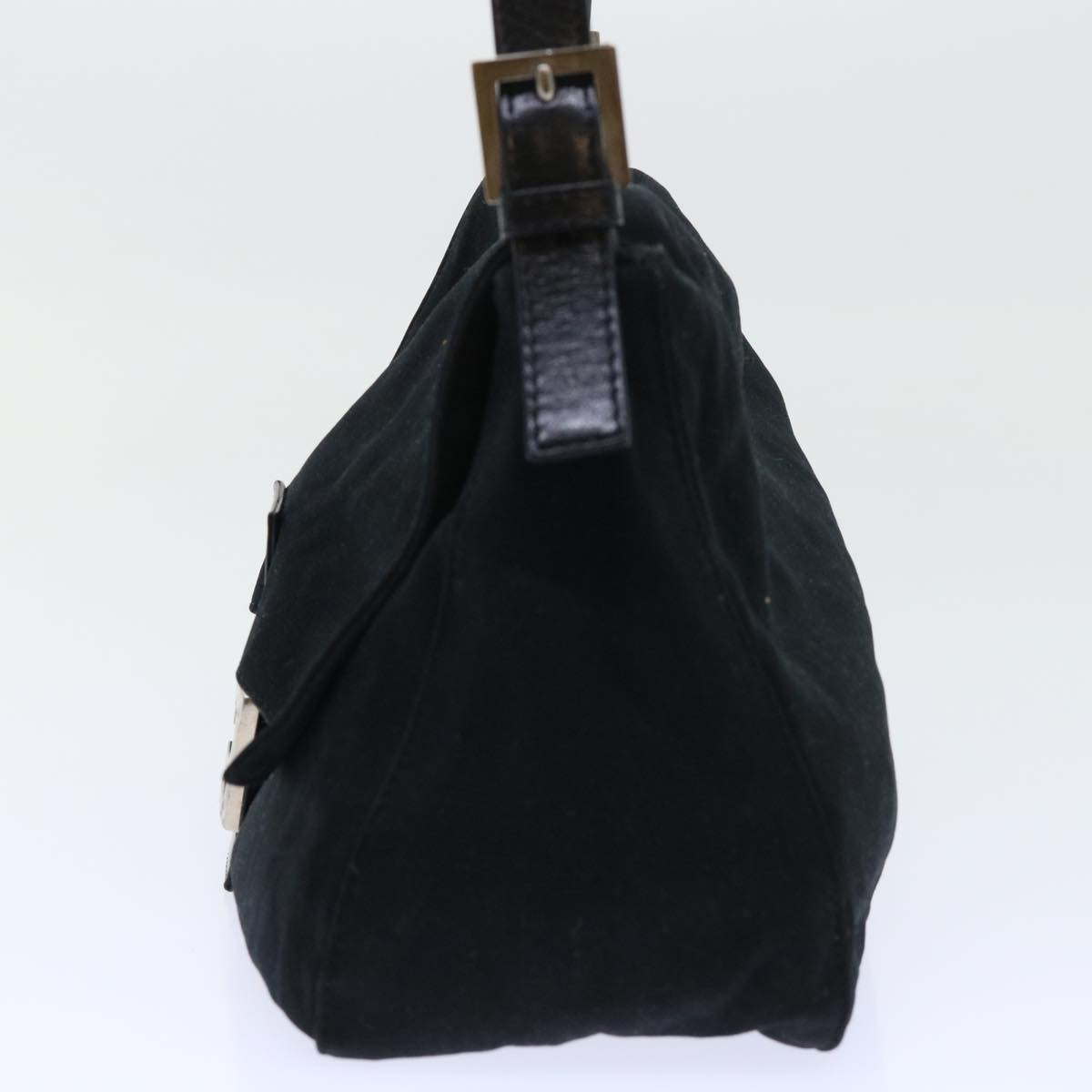 FENDI Mamma Baguette Shoulder Bag Nylon Leather Blackbs8028