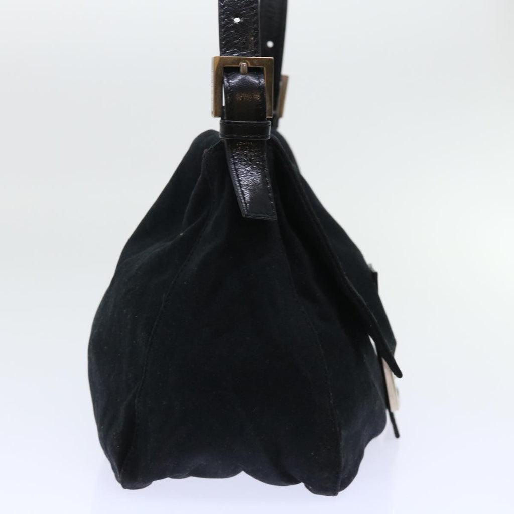 FENDI Mamma Baguette Shoulder Bag Nylon Leather Blackbs8028