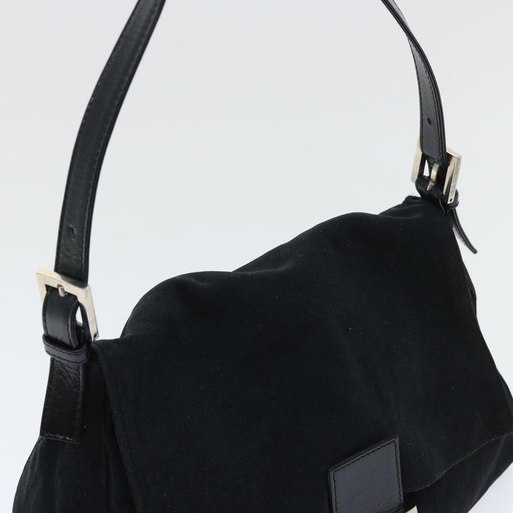 FENDI Mamma Baguette Shoulder Bag Nylon Leather Blackbs8028