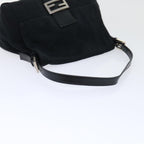 FENDI Mamma Baguette Shoulder Bag Nylon Leather Blackbs8028