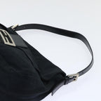 FENDI Mamma Baguette Shoulder Bag Nylon Leather Blackbs8028