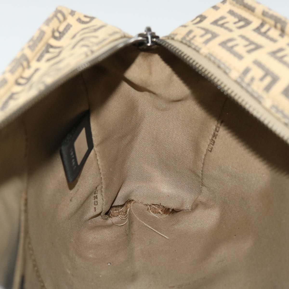 FENDI Zucchino Canvas Hand Bag Beigebs8088