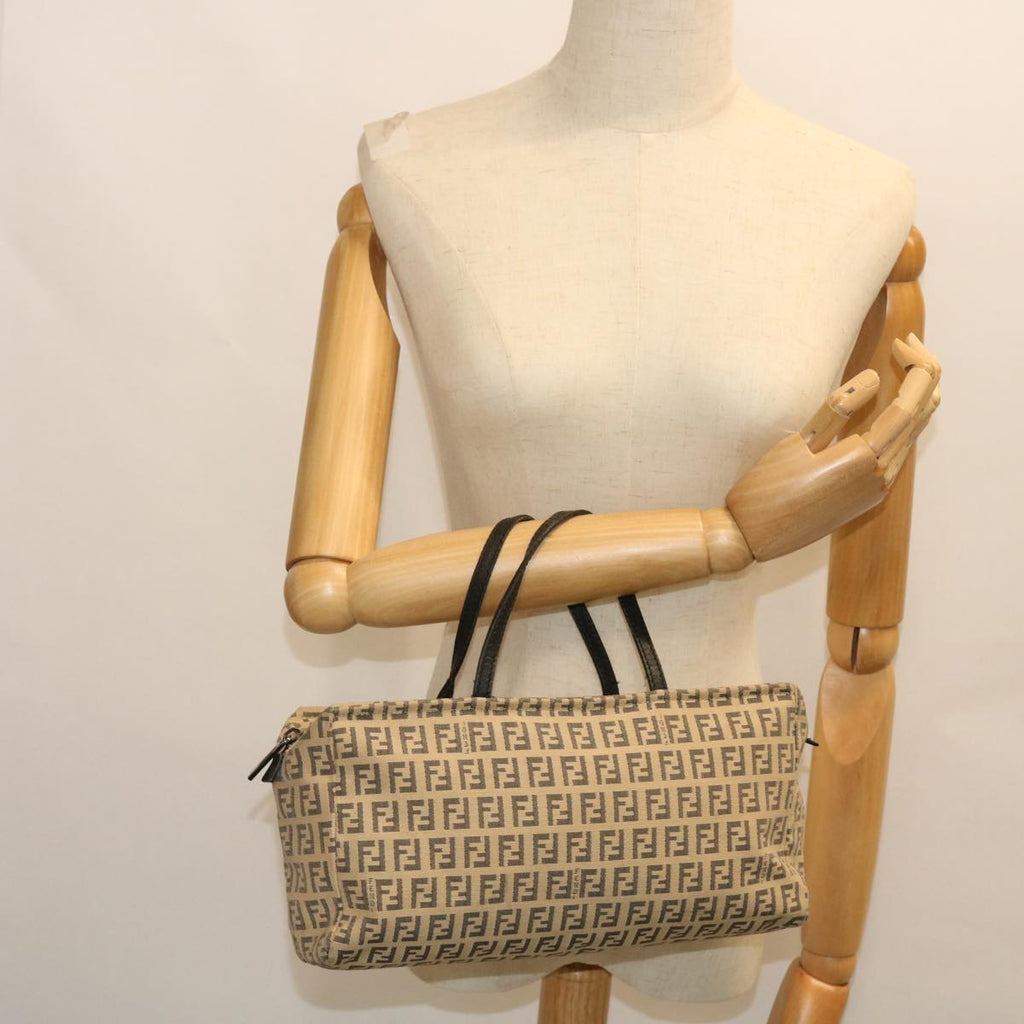 FENDI Zucchino Canvas Hand Bag Beigebs8088