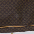 CELINE Macadam Canvas Boston Bag PVC Leather Brown Auth bs8183