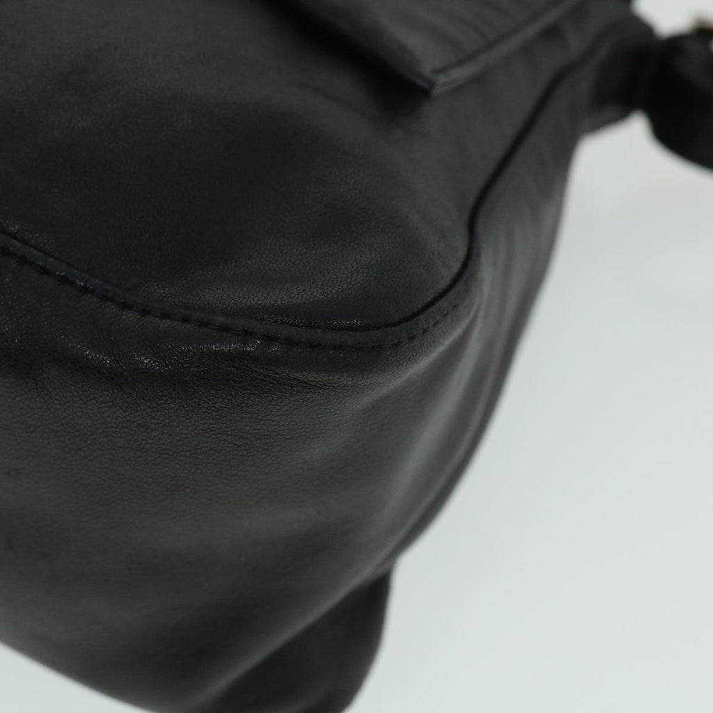 FENDI Mamma Baguette Shoulder Bag Leather Blackbs8192