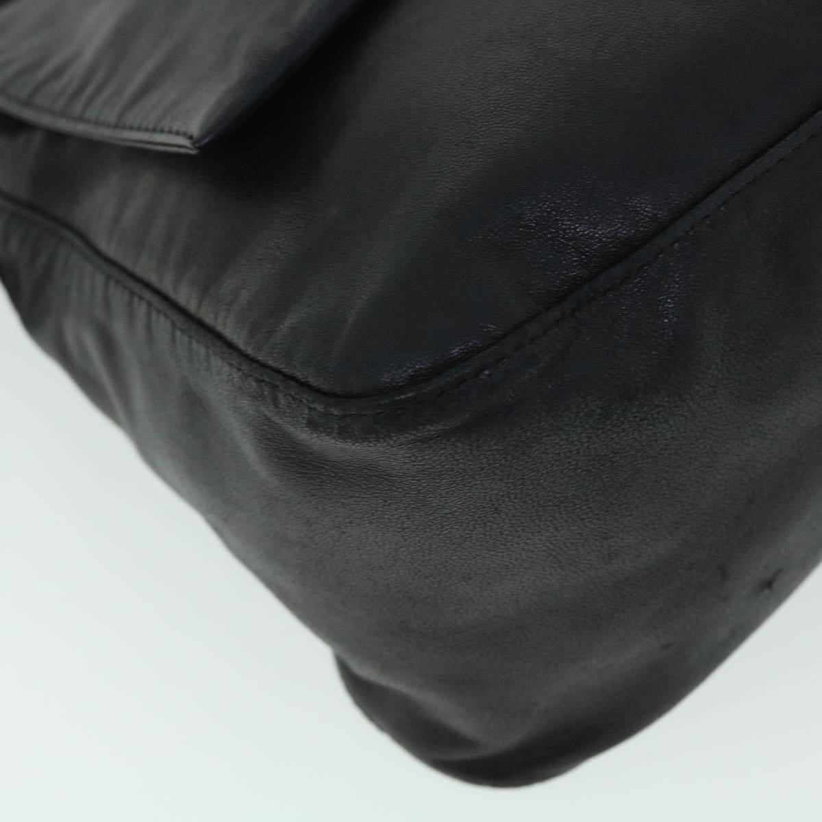 FENDI Mamma Baguette Shoulder Bag Leather Blackbs8192