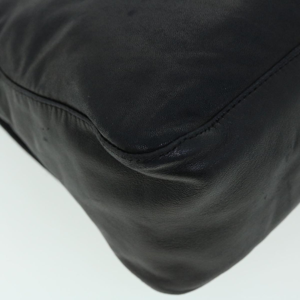 FENDI Mamma Baguette Shoulder Bag Leather Blackbs8192