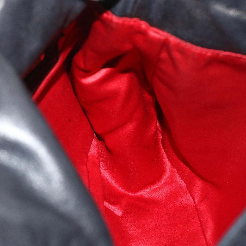 FENDI Mamma Baguette Shoulder Bag Leather Blackbs8192