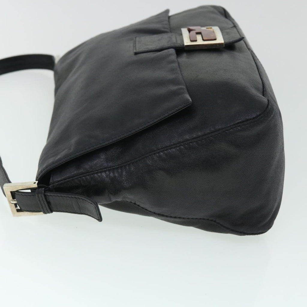 FENDI Mamma Baguette Shoulder Bag Leather Blackbs8192
