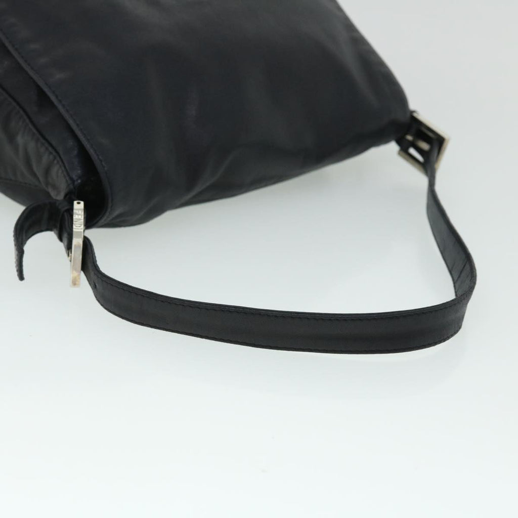 FENDI Mamma Baguette Shoulder Bag Leather Blackbs8192