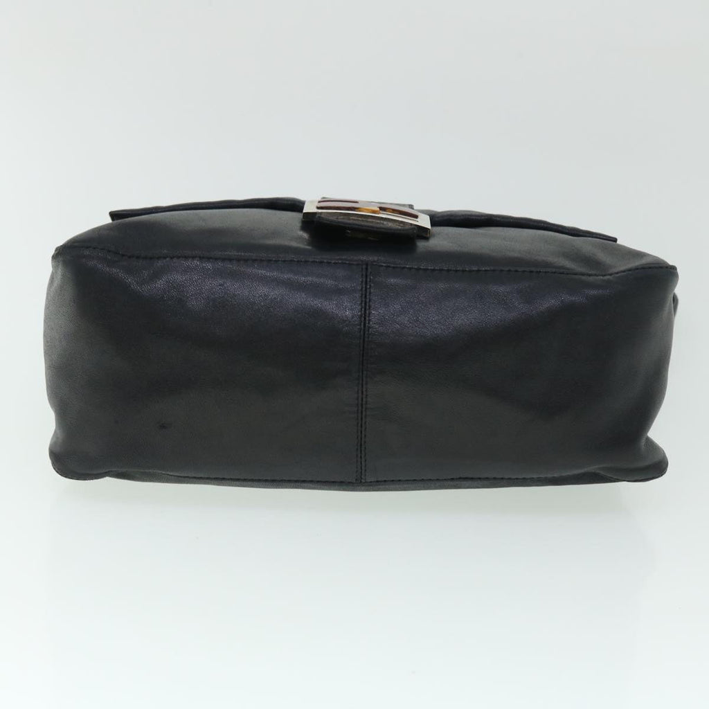 FENDI Mamma Baguette Shoulder Bag Leather Blackbs8192