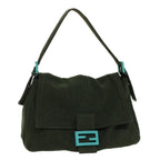 FENDI Mamma Baguette Shoulder Bag cotton Green Light Bluebs8194