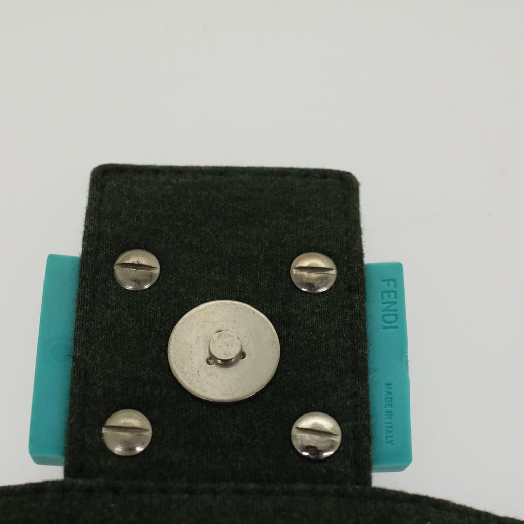 FENDI Mamma Baguette Shoulder Bag cotton Green Light Bluebs8194