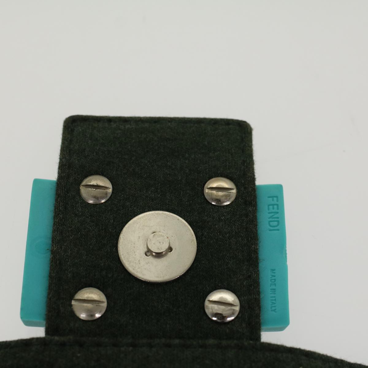 FENDI Mamma Baguette Shoulder Bag cotton Green Light Bluebs8194