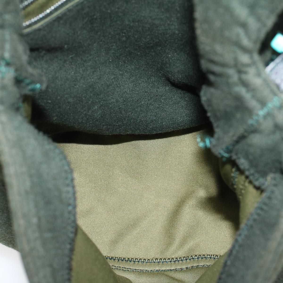 FENDI Mamma Baguette Shoulder Bag cotton Green Light Bluebs8194