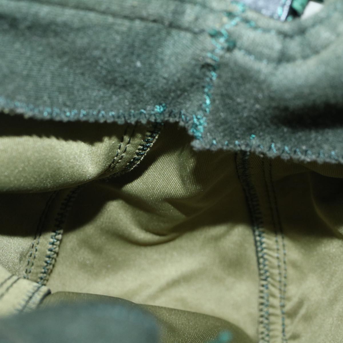 FENDI Mamma Baguette Shoulder Bag cotton Green Light Bluebs8194