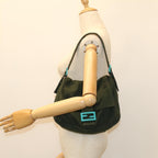FENDI Mamma Baguette Shoulder Bag cotton Green Light Bluebs8194